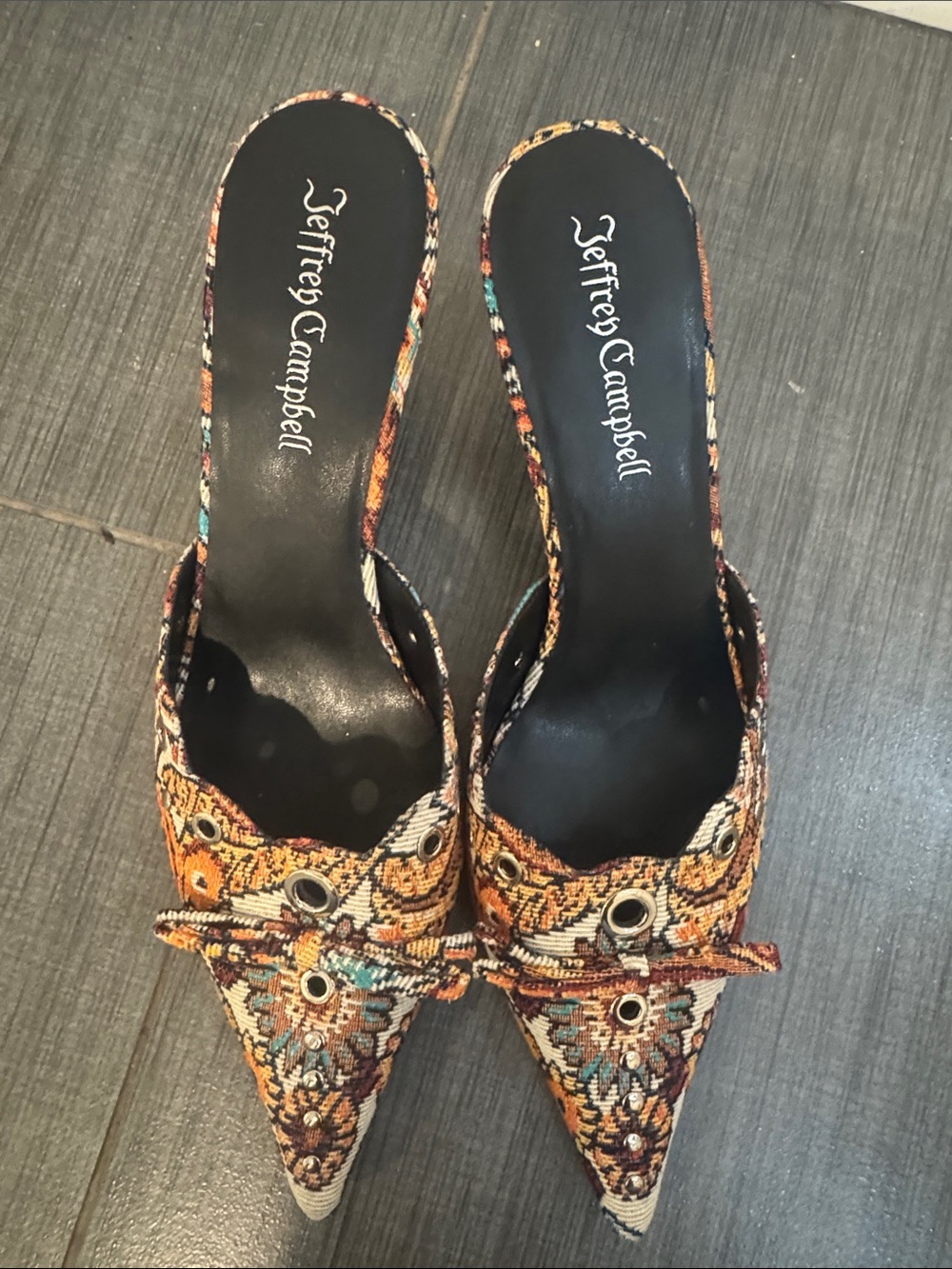 Jeffrey Campbell RARE Tapestry Kitten Heel Mule- SAMPLE Not For Sale Anywhere! 9